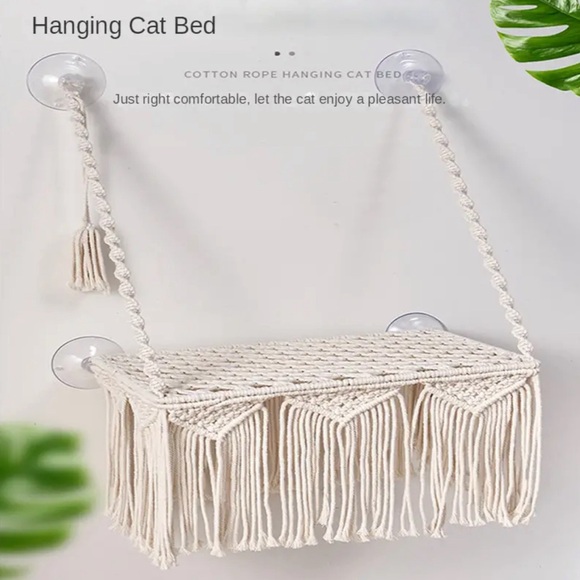 Macrame Cat Window Perch - Picture 4 of 11